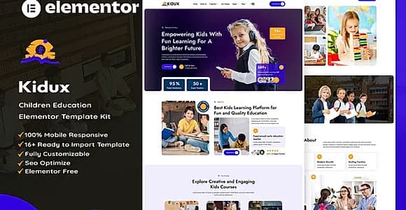 Kidux - Children Education Elementor Template Kit