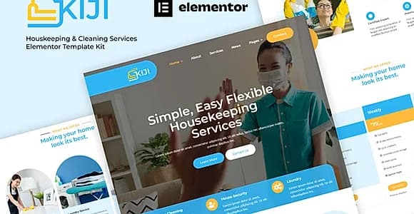 Kiji - Houskeeping & Cleaning Services Elementor Template Kit