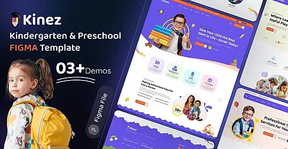 Kinez - Kindergarten & School Figma Template