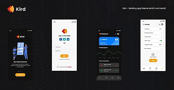 Kird - Banking app theme with ionic5 and ionic6