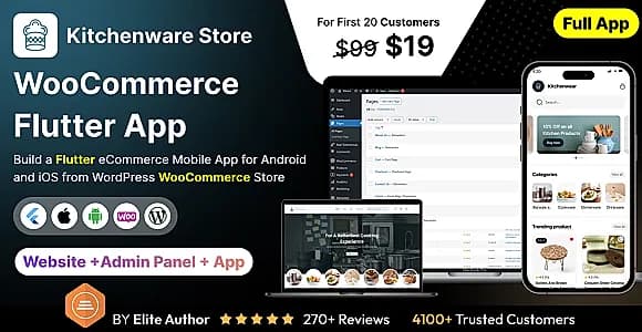 Kitchen Wear Store App - E-commerce Store app in Flutter (Android, iOS) with WooCommerce Full App