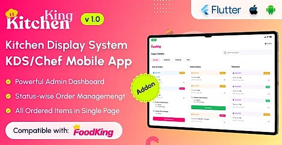 KitchenKing - Smart Restaurant Kitchen Display System (KDS) Mobile App