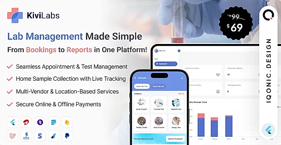 KiviLabs - Complete Laboratory Management System (Test Booking Solution with Multi-Vendor Support)