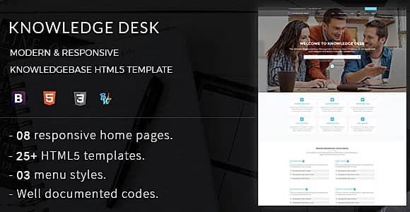Knowledge Desk - Responsive Knowledgebase HTML5 Template