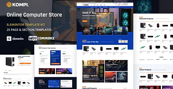 Kompi - Computer Store WordPress Elementor Template Kit