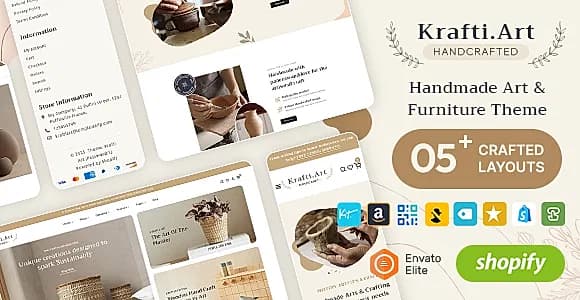 KraftiArt - Furniture, Art & Crafts Shopify Theme