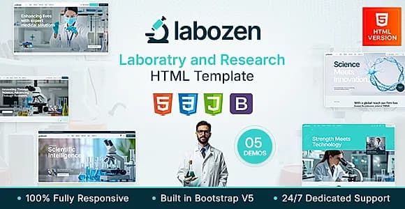 Labozen - Science Research & Laboratory HTML Template