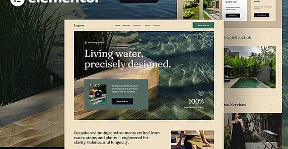 Lagoon – Pool Construction & Landscape Architecture Elementor Template Kit