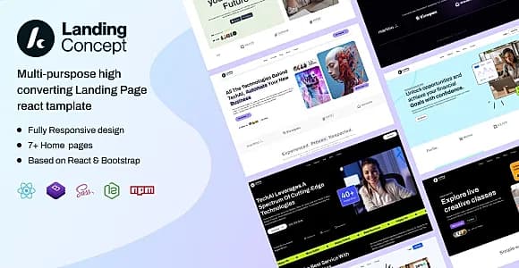LandingConcept - Creative Landing Page React js Templates