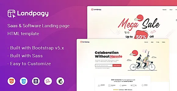 Landpagy - Saas & Software Landing Page Bootstrap 5 HTML Template