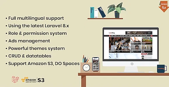 LaraMag - Laravel News & Magazine Multilingual System