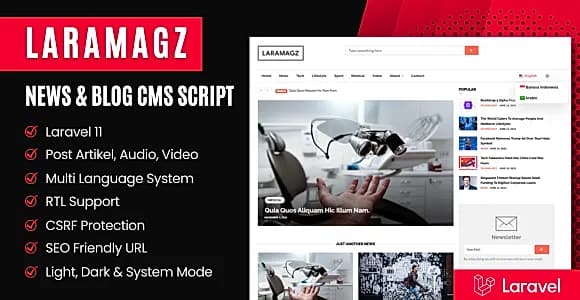 Laramagz - Laravel News & Blog CMS Script