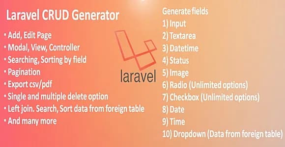 Laravel CRUD Generator