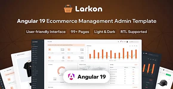Larkon - Angular 19 Ecommerce Management Admin & Dashboard Template
