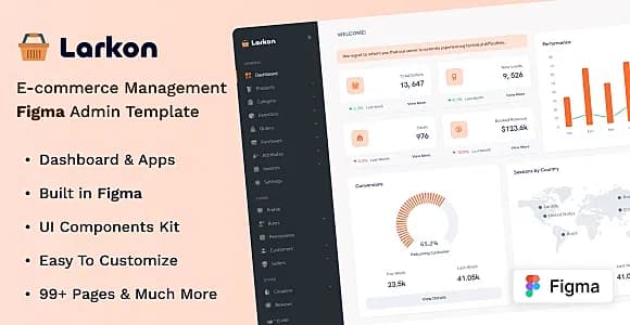 Larkon - Ecommerce Management Admin & Dashboard Figma Template