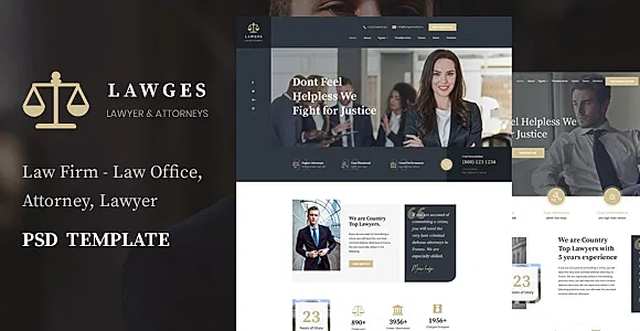 Lawges - Lawyer and Law Firm  PSD Template