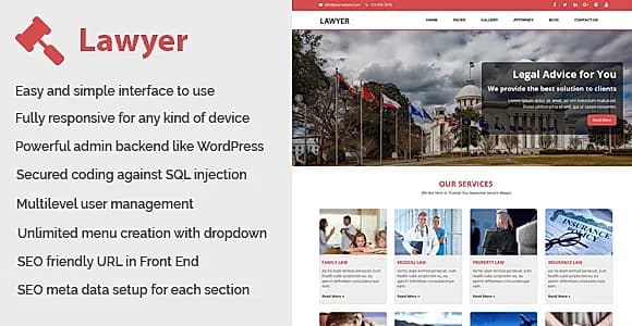 Lawyer - Law and Attorney Website CMS