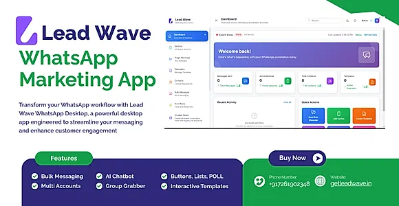 Lead Wave - Whatsapp Marketing - Bulk Whatsapp Button Sender