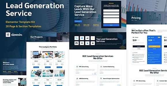 Leadgenz - Lead Generation & Sales Agency Elementor Pro Template Kit
