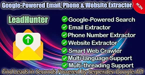 LeadHunter Google-Powered Email & Phone & Website Extractor