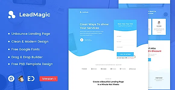 LeadMagic - Lead Generation Unbounce Landing Page Template