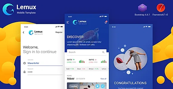 Lemux Network Mobile UX UI News and Magazine HTML Template