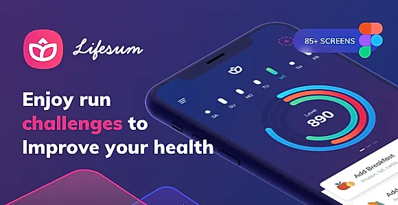 Lifesum Health and Fitness Mobile App UI kit - Figma