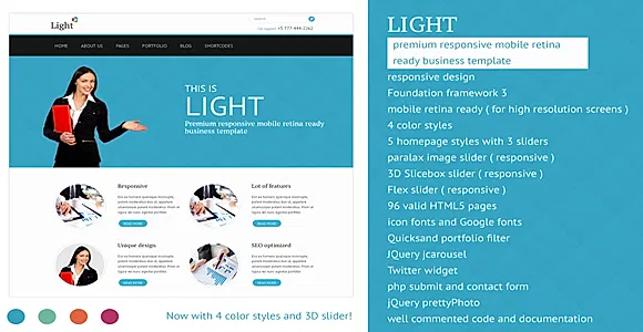 Light - Responsive Mobile Retina Ready Template