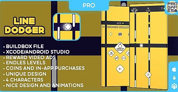 Line Dodger (PRO) - HYPERCASUAL BUILDBOX CLASSIC GAME - IOS - Android - Reward video