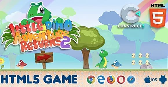 Little Dino Adventure Returns 2 - HTML5 Game Exported