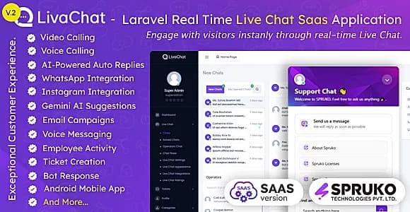 LivaChat – AI-Powered Live Chat & CRM SaaS Software with Android App