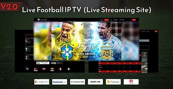 Live Football IP TV (Live Streaming Site)- AdSense, Facebook