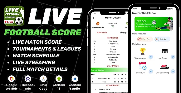 Live Football Score with AdMob Facebook Ads Android