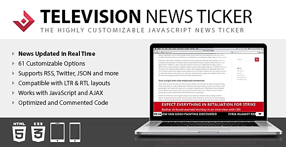 Live News JS - Responsive News Ticker