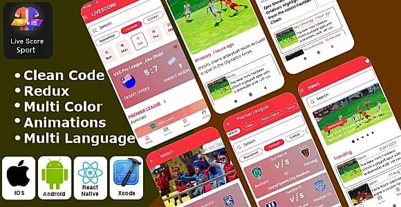 Live Score Sport App -  Fantasy Sports App | Sport App React Native iOS/Android App Template