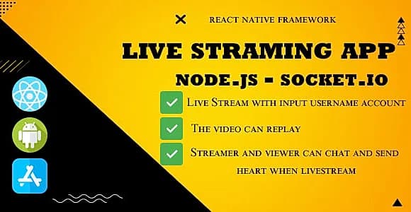 Live streaming App Backend Node.js - socket.io