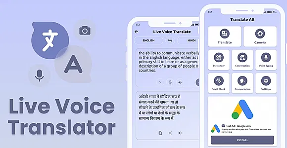 Live Voice Translator with AdMob Facebook Ads Android