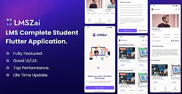 LMSZAI Mobile App - Learning Management App | Flutter App