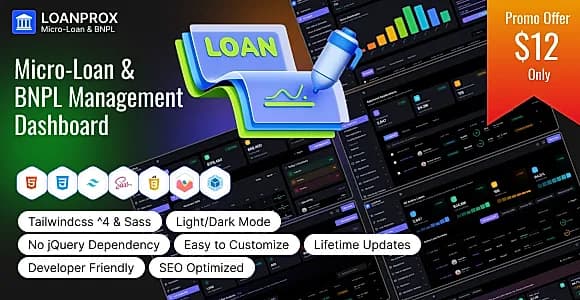 LoanProX – Micro-Loan & BNPL Management Dashboard  HTML Templates
