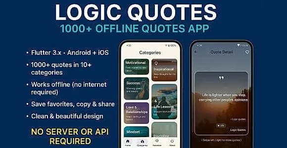 Logic Quotes – 1000+ Offline Quotes App (Flutter)