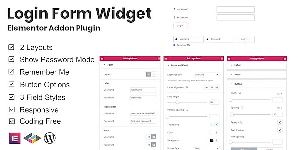 Login Form Widget For Elementor WordPress Plugin