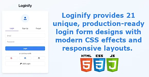 Loginify - 21 Unique & Production-Ready Login Form Designs