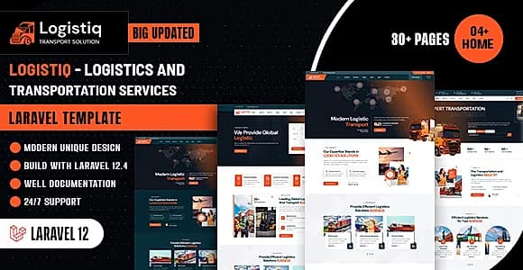 Logistiq - Logistics and Transportation Laravel Template