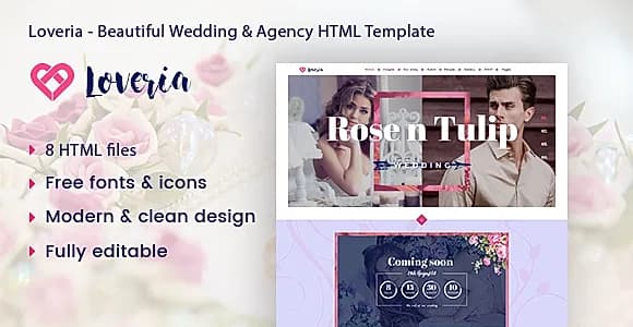 Loveria - Beautiful & Awesome Wedding Template.
