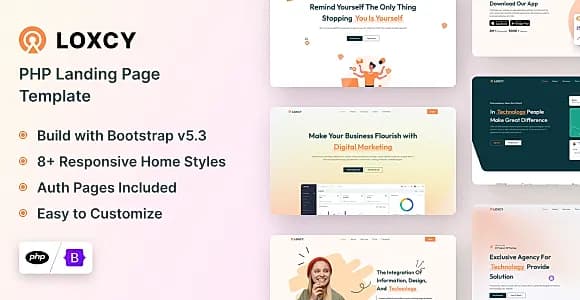 Loxcy - PHP Landing Page Template