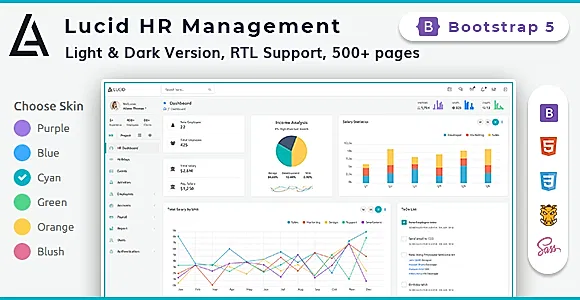 Lucid | HR and Project Management Admin Dashboard Template Bootstrap 5 & 4