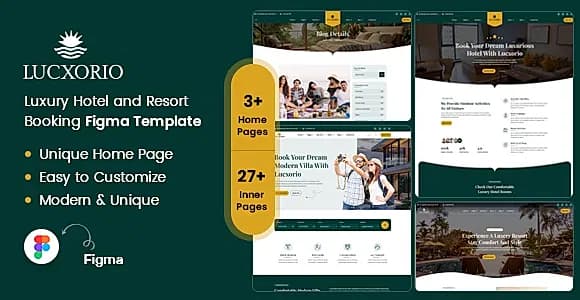 Lucxorio - Luxury Hotel and Resort Booking Figma Template