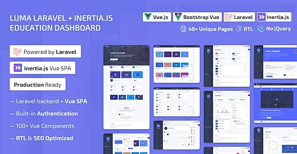 Luma Laravel LMS & Vue Education Admin Dashboard Template