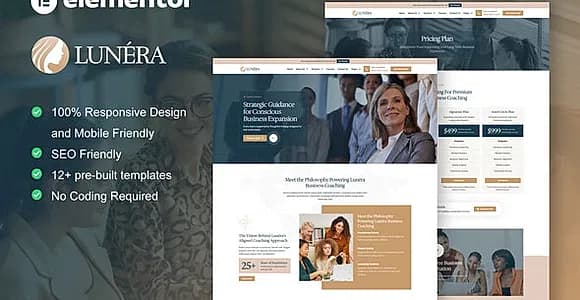Lunera - Feminine Business Coaching Elementor Pro Template Kit