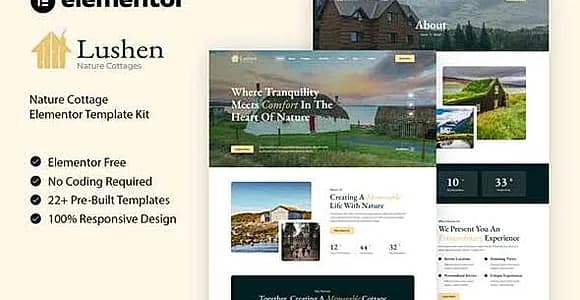 Lushen - Nature Cottage Elementor Template Kit